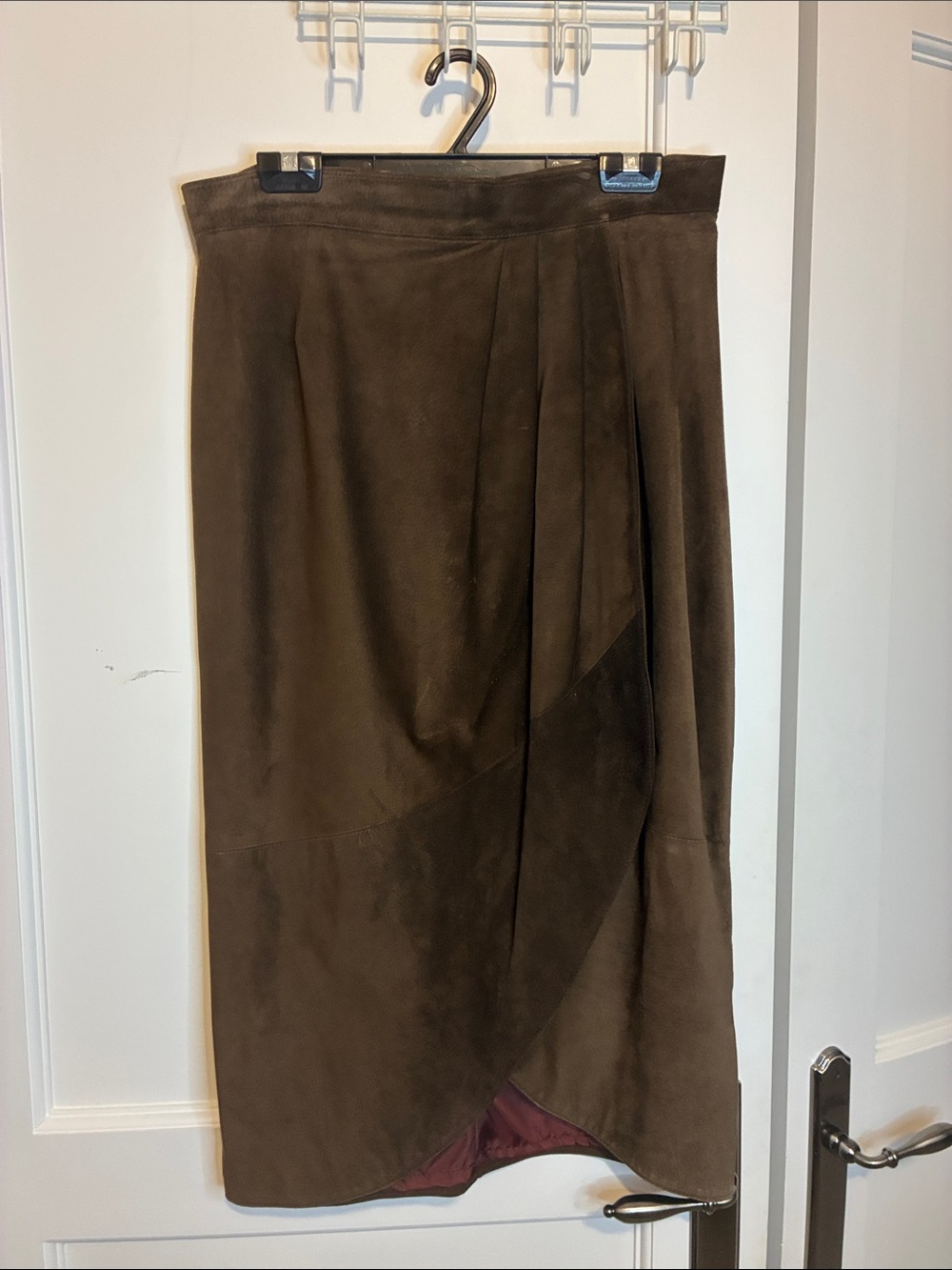 Brown Suede Long Sarong Wrap Midi Skirt - Women🔆